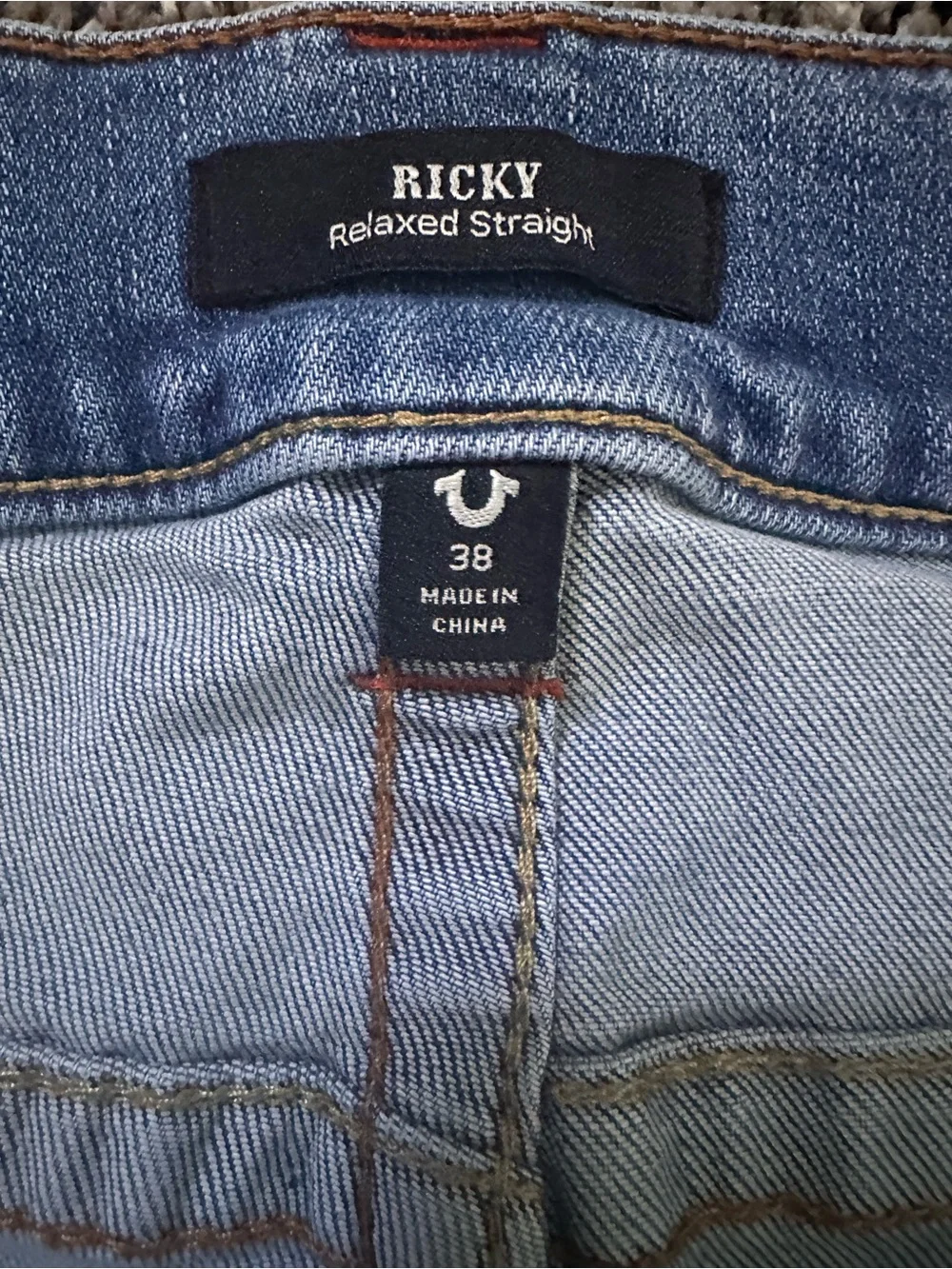 True Religion Straight Fit Jeans in Faded Blue